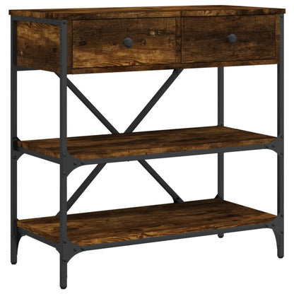 vidaXL Console Table Smoked Oak 75x34.5x75 cm Engineered Wood 2