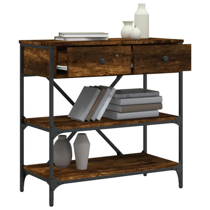 vidaXL Console Table Smoked Oak 75x34.5x75 cm Engineered Wood 4