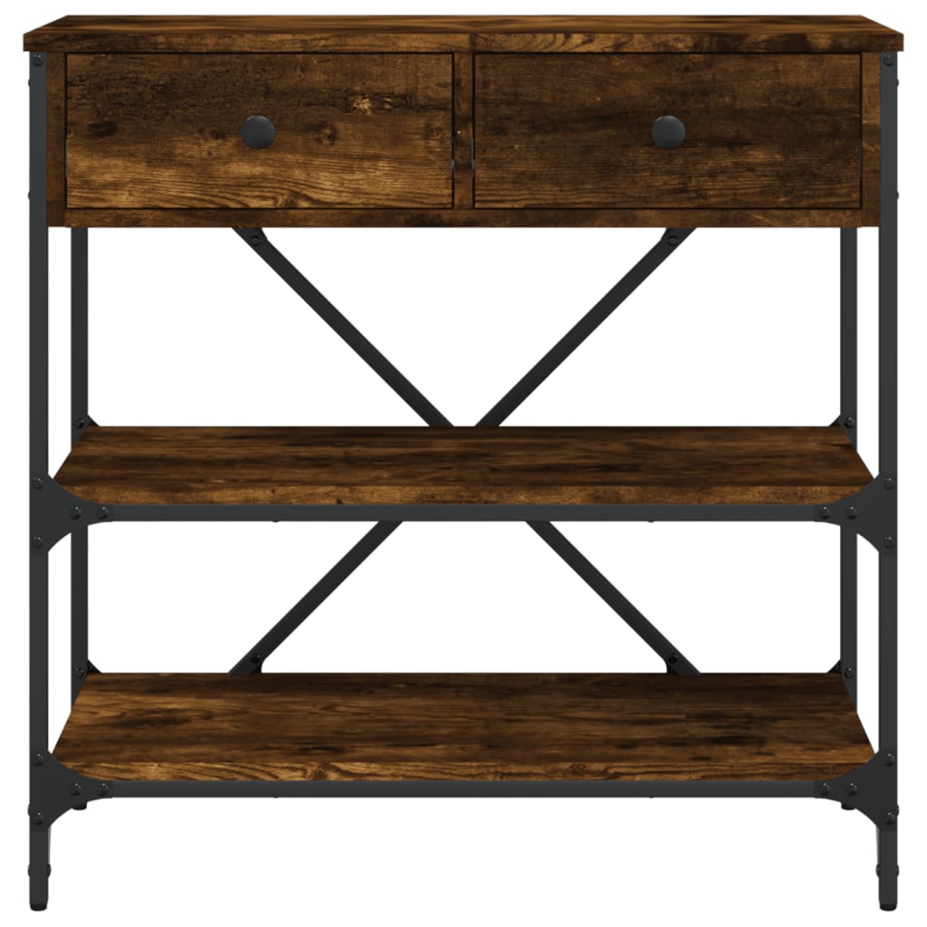 vidaXL Console Table Smoked Oak 75x34.5x75 cm Engineered Wood 5