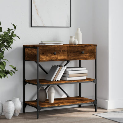 vidaXL Console Table Smoked Oak 75x34.5x75 cm Engineered Wood 1