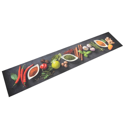 vidaXL Kitchen Rug Washable Spices 60x300 cm Velvet 1