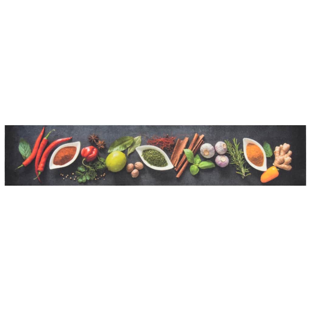 vidaXL Kitchen Rug Washable Spices 60x300 cm Velvet 2