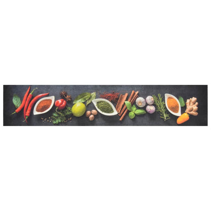 vidaXL Kitchen Rug Washable Spices 60x300 cm Velvet 2