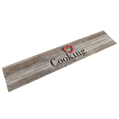 vidaXL Kitchen Rug Washable Cooking Grey 60x300 cm Velvet 1