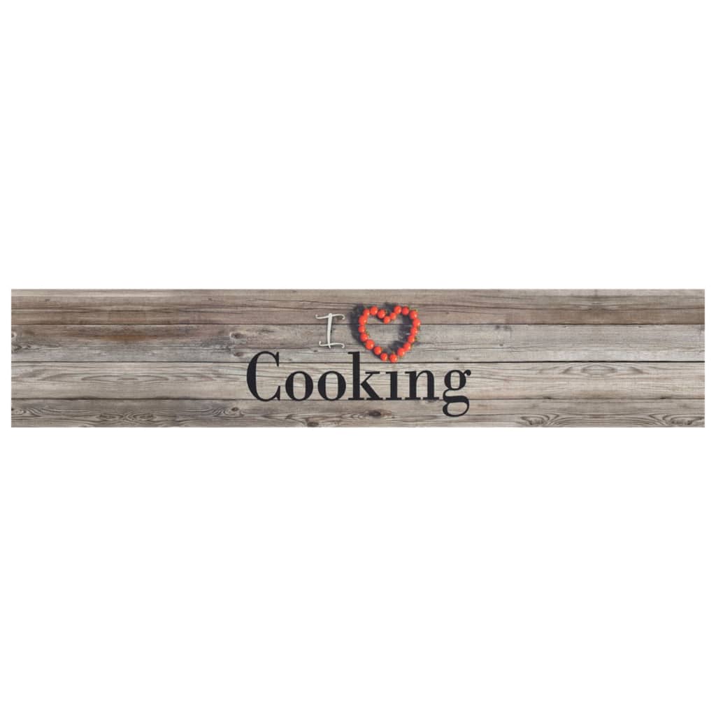 vidaXL Kitchen Rug Washable Cooking Grey 60x300 cm Velvet 2