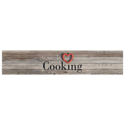 vidaXL Kitchen Rug Washable Cooking Grey 60x300 cm Velvet 2
