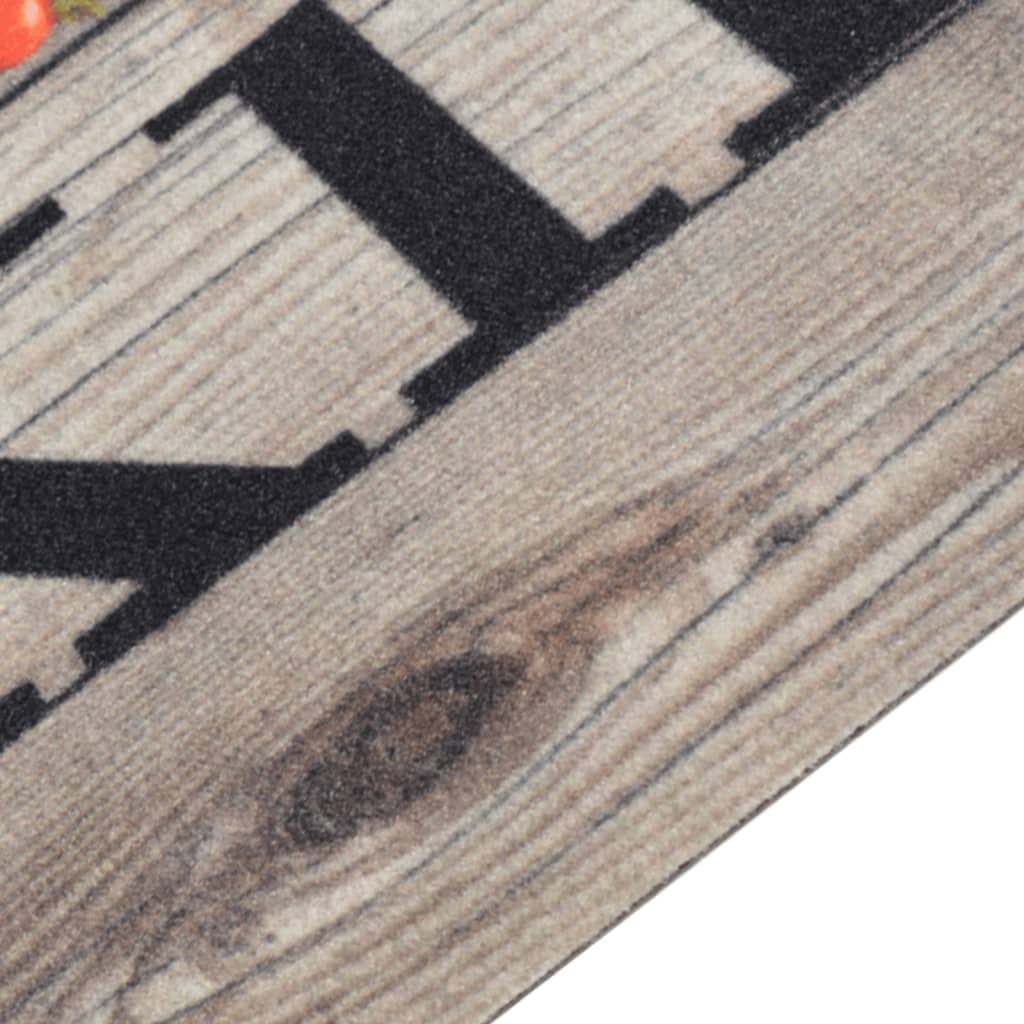 vidaXL Kitchen Rug Washable Cooking Grey 60x300 cm Velvet 3