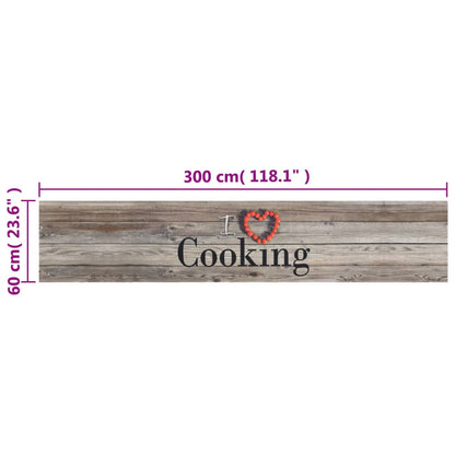 vidaXL Kitchen Rug Washable Cooking Grey 60x300 cm Velvet 5