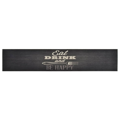vidaXL Kitchen Rug Washable Kitchen Black 60x300 cm Velvet 2