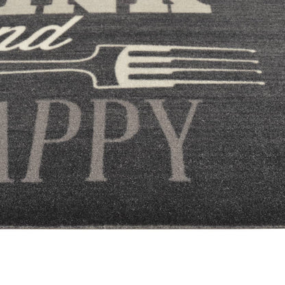 vidaXL Kitchen Rug Washable Kitchen Black 60x300 cm Velvet 4
