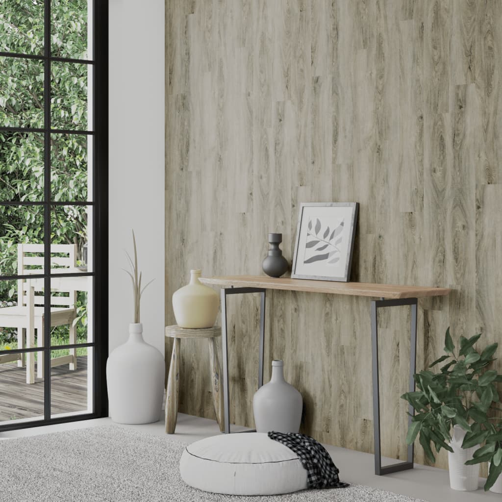 vidaXL Wall Panels Wood Look Grey PVC 4,12 m² 3