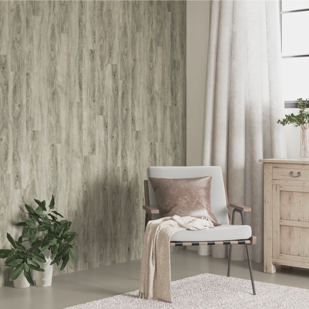 vidaXL Wall Panels Wood Look Grey PVC 4,12 m² 1