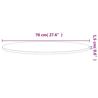 vidaXL Table Top Ø70x1.5 cm Round Solid Wood Beech 4