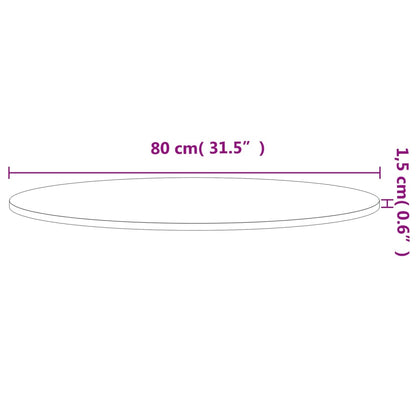 vidaXL Table Top Ø80x1.5 cm Round Solid Wood Beech 4
