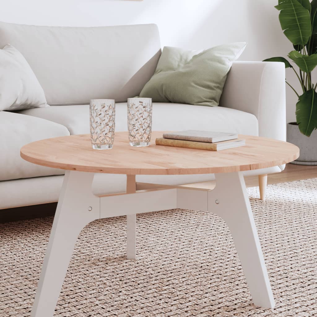 vidaXL Table Top Ø80x1.5 cm Round Solid Wood Beech 1