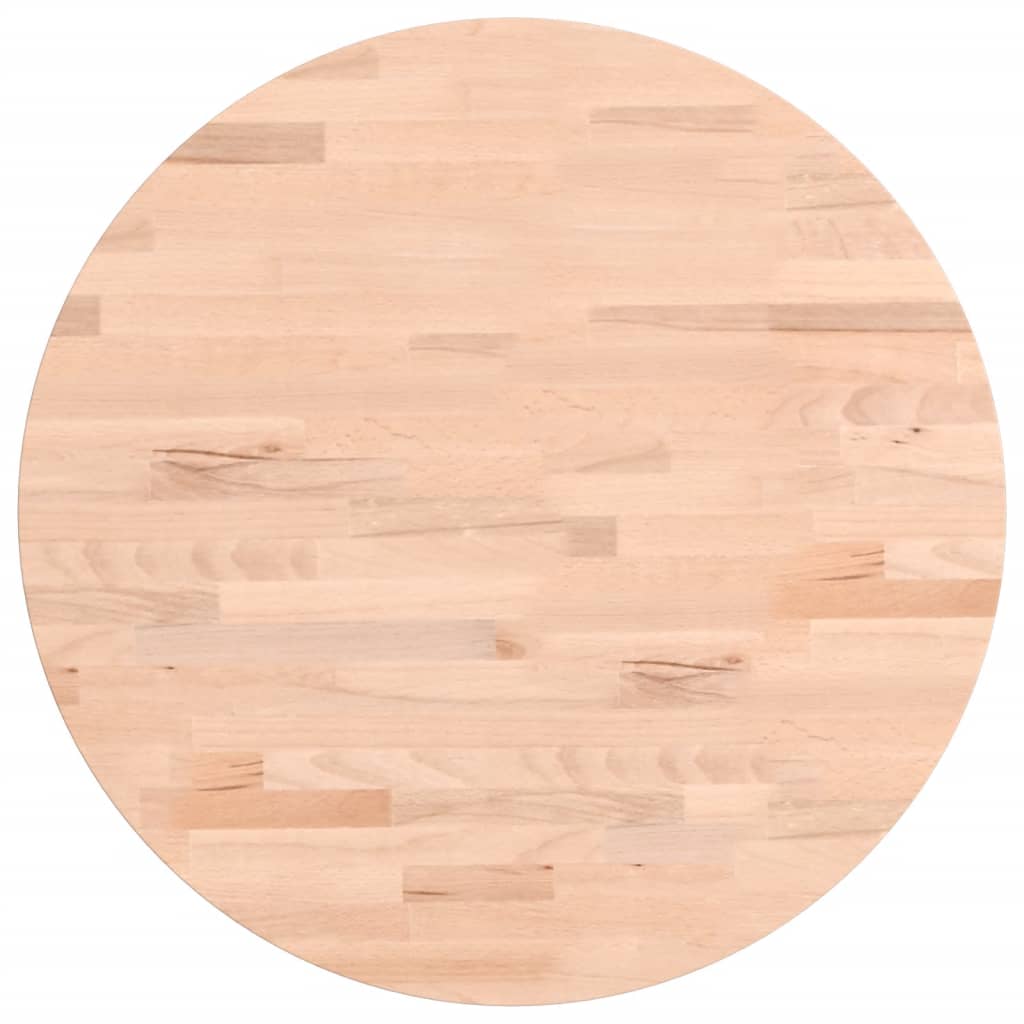 vidaXL Table Top Ø50x4 cm Round Solid Wood Beech 2