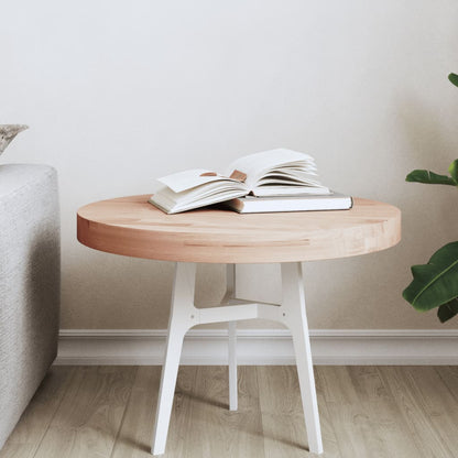 vidaXL Table Top Ø50x4 cm Round Solid Wood Beech 1