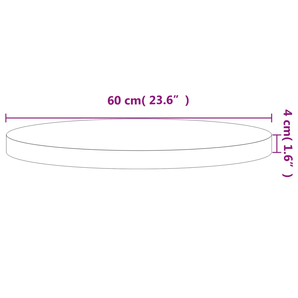 vidaXL Table Top Ø60x4 cm Round Solid Wood Beech 4
