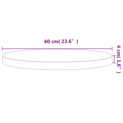 vidaXL Table Top Ø60x4 cm Round Solid Wood Beech 4