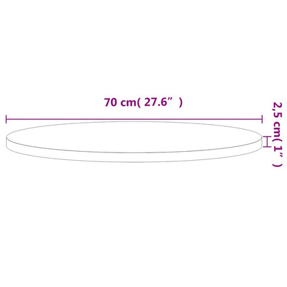 vidaXL Table Top Ø70x2.5 cm Round Solid Wood Beech 5