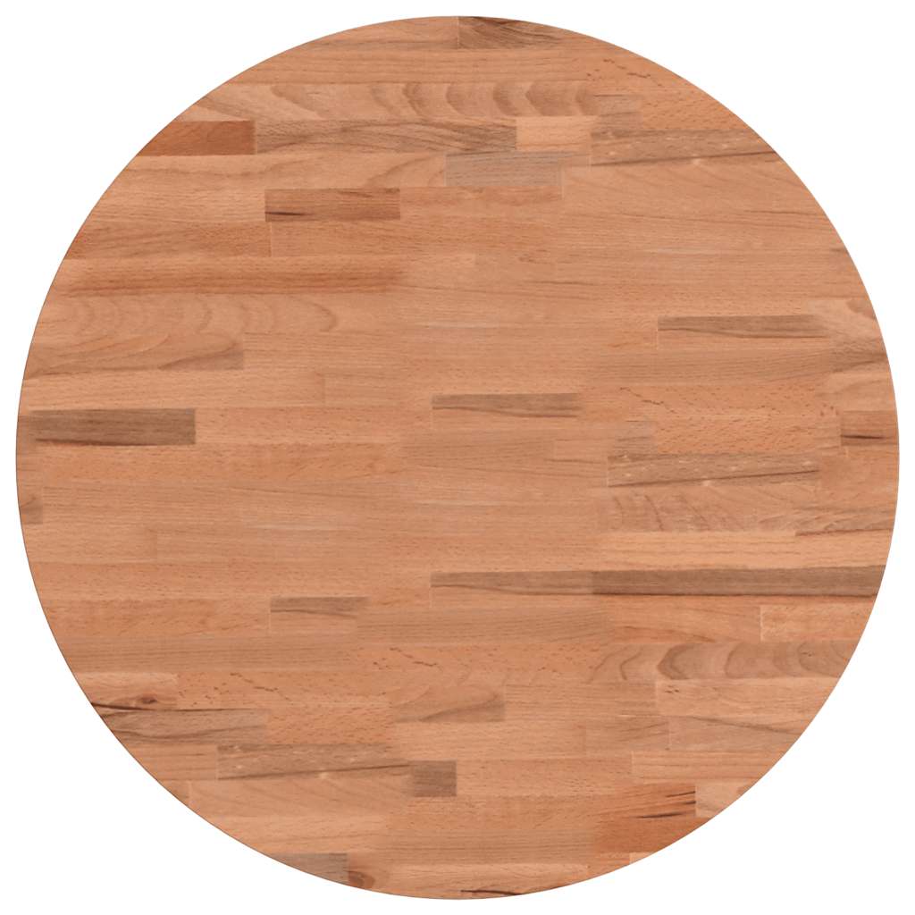 vidaXL Table Top Ø50x4 cm Round Solid Wood Beech 3
