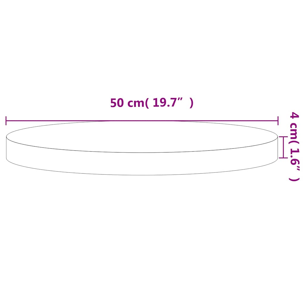 vidaXL Table Top Ø50x4 cm Round Solid Wood Beech 5