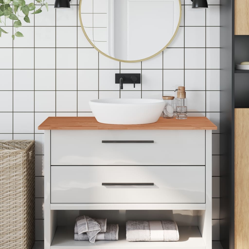 vidaXL Bathroom Countertop 100x50x1.5 cm Solid Wood Beech 1