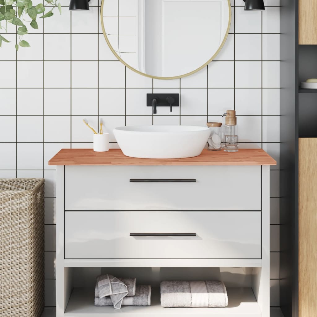 Bathroom Countertop Solid Wood Beech Brown 100 cm 1.5 cm 60 cm