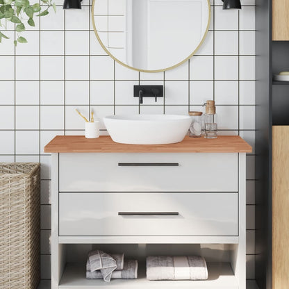 vidaXL Bathroom Countertop Solid Wood Beech Brown