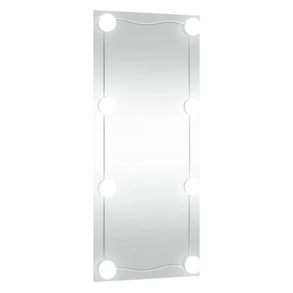 vidaXL Wall Mirror with LED Lights 40x80 cm Glass Rectangle 4