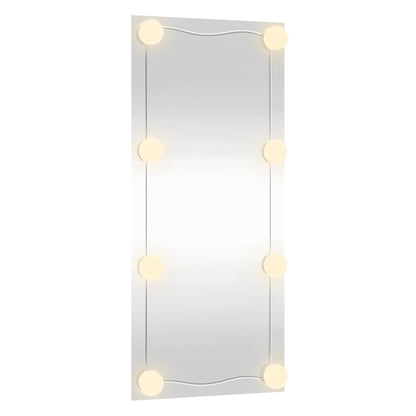 vidaXL Wall Mirror with LED Lights 40x80 cm Glass Rectangle 5