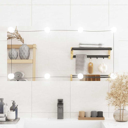 vidaXL Wall Mirror with LED Lights 40x80 cm Glass Rectangle 1