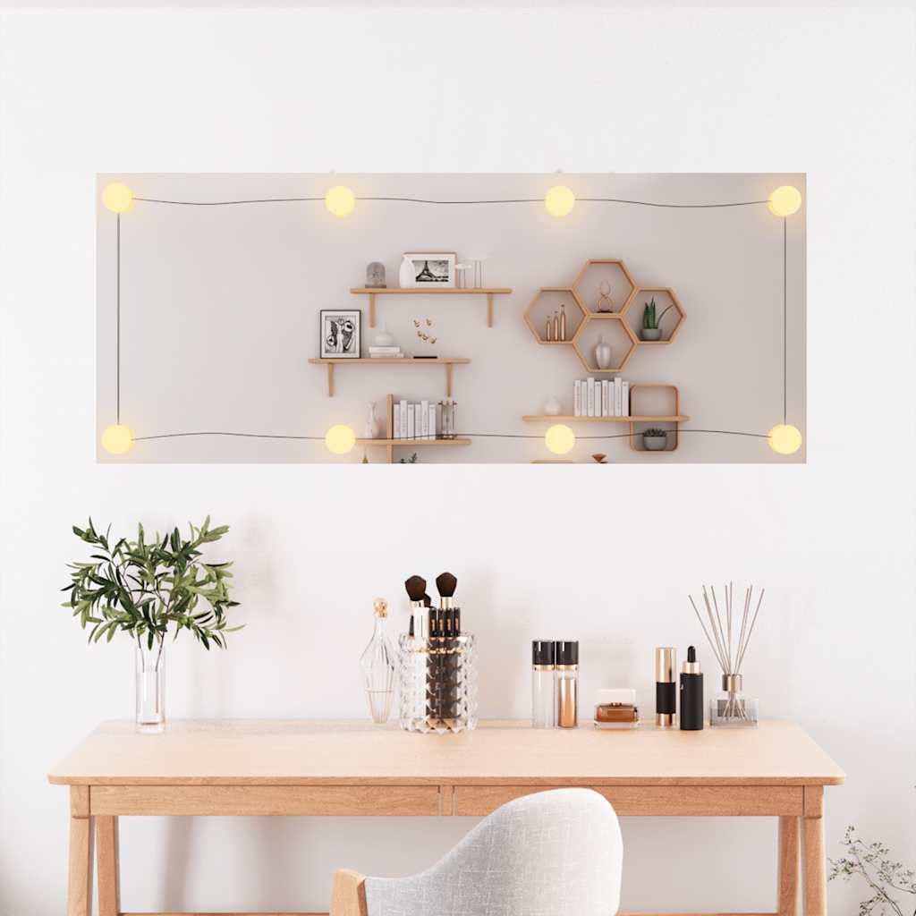 vidaXL Wall Mirror with LED Lights 40x100 cm Glass Rectangle 3