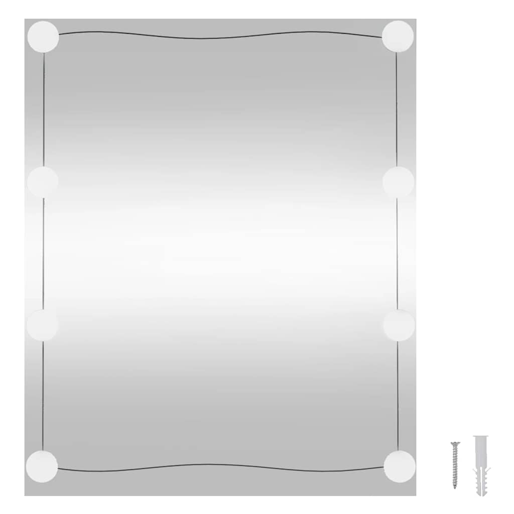 Wall Mirror with LED Lights Glass Rectangle