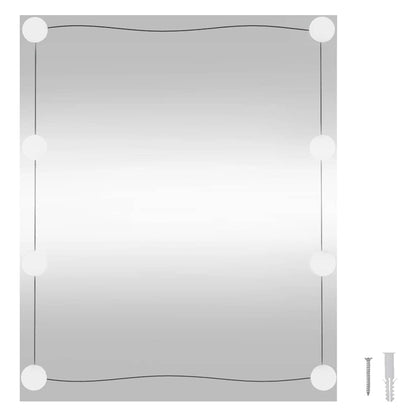Wall Mirror with LED Lights Glass Rectangle