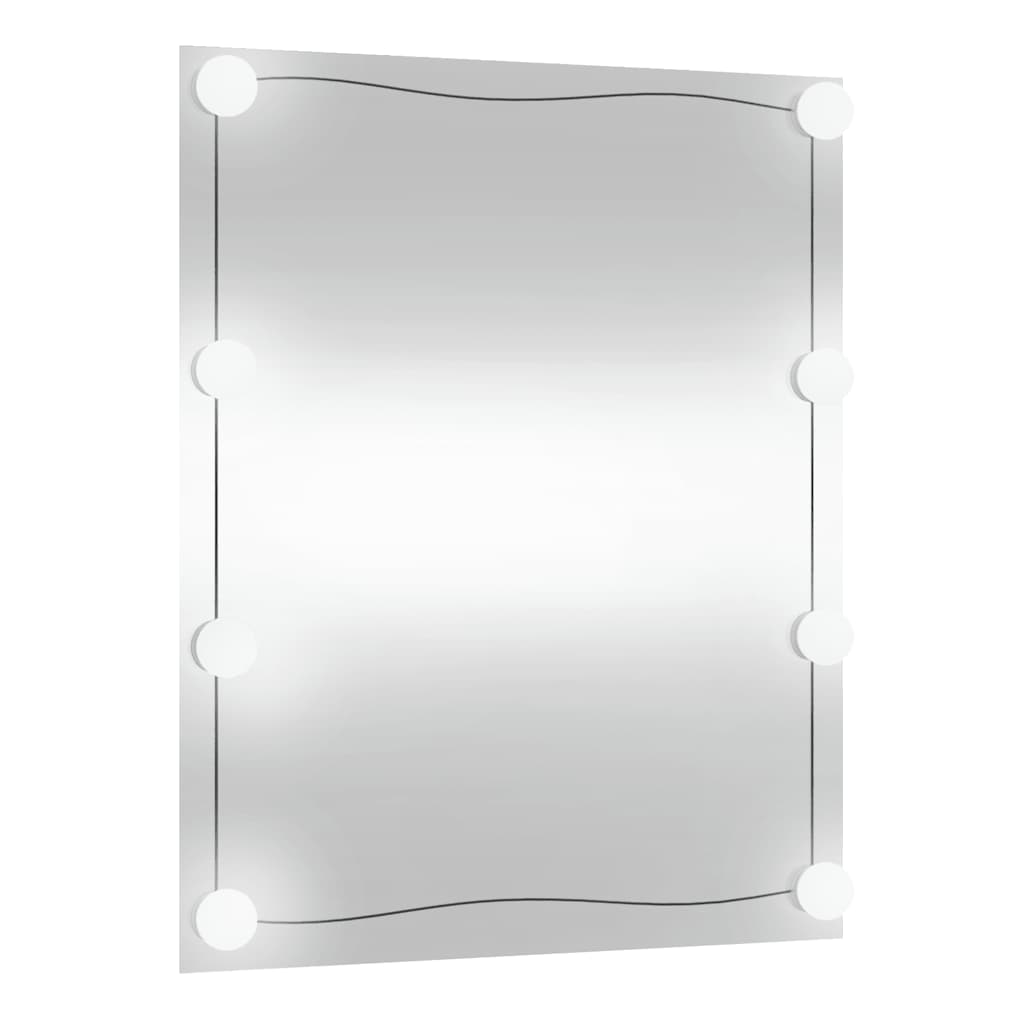 Wall Mirror with LED Lights Glass Rectangle