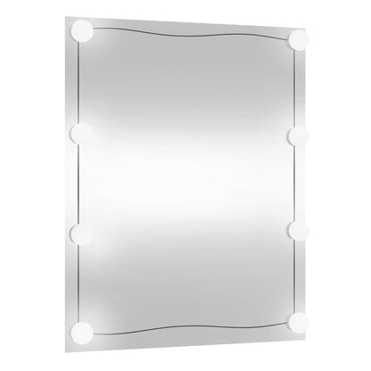 Wall Mirror with LED Lights Glass Rectangle