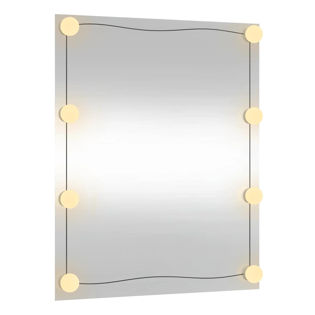 Wall Mirror with LED Lights Glass Rectangle