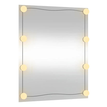 Wall Mirror with LED Lights Glass Rectangle