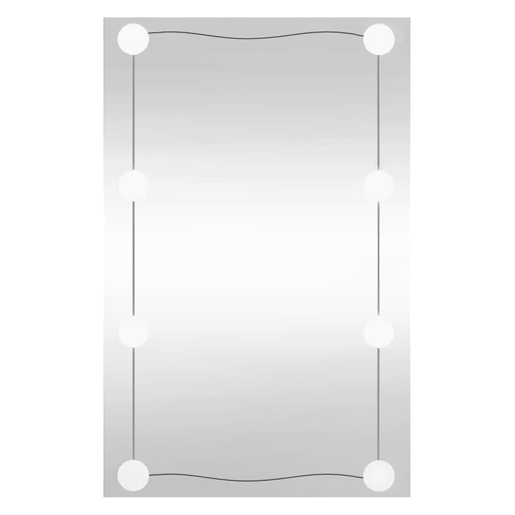vidaXL Wall Mirror with LED Lights 50x80 cm Glass Rectangle 2