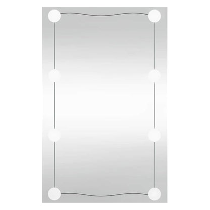 vidaXL Wall Mirror with LED Lights 50x80 cm Glass Rectangle 2