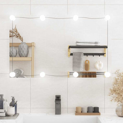 vidaXL Wall Mirror with LED Lights 50x80 cm Glass Rectangle 1