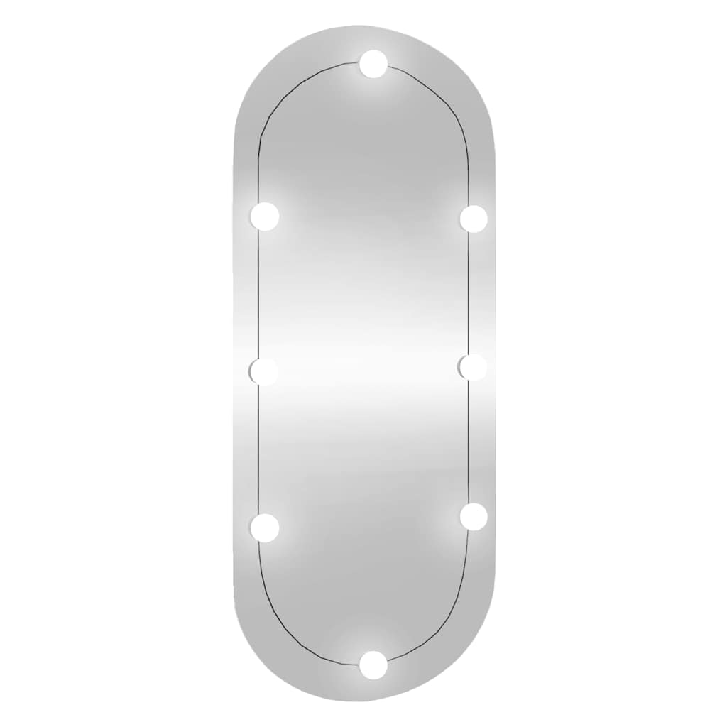 vidaXL Wall Mirror with LED Lights 45x100 cm Glass Oval 2
