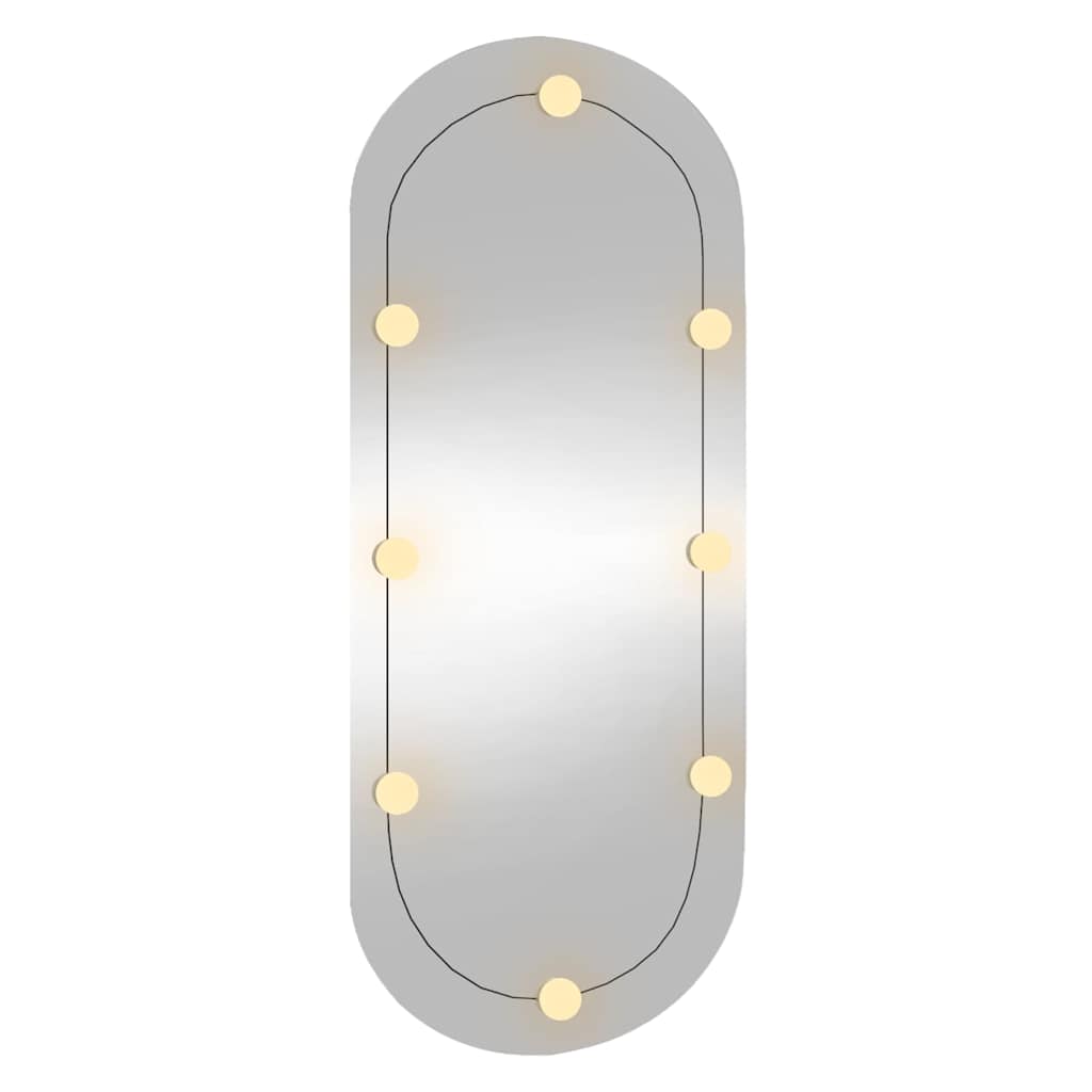 vidaXL Wall Mirror with LED Lights 45x100 cm Glass Oval 4