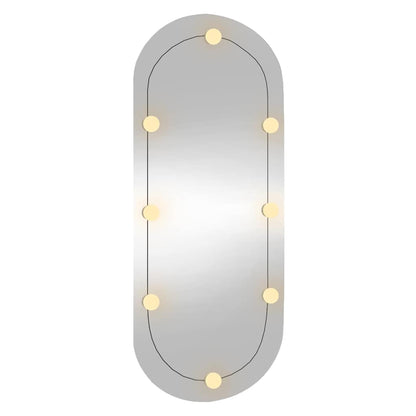 vidaXL Wall Mirror with LED Lights 45x100 cm Glass Oval 4