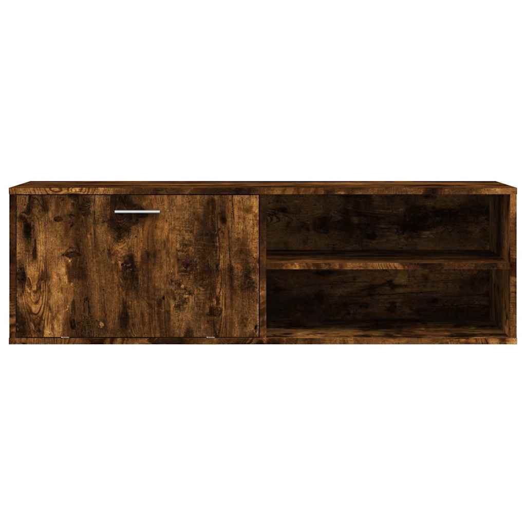 vidaXL TV Cabinet Smoked Oak 120x34x37 cm Engineered Wood 4