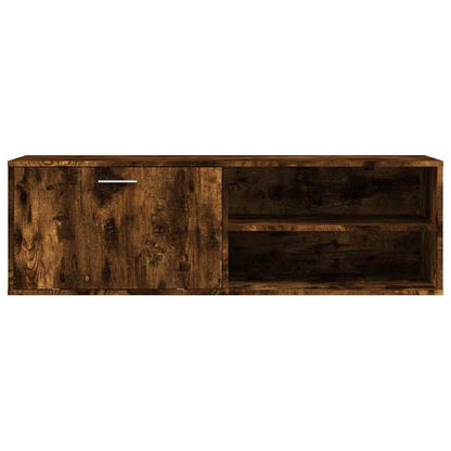 vidaXL TV Cabinet Smoked Oak 120x34x37 cm Engineered Wood 4