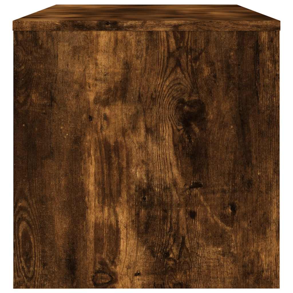 vidaXL TV Cabinet Smoked Oak 120x34x37 cm Engineered Wood 5