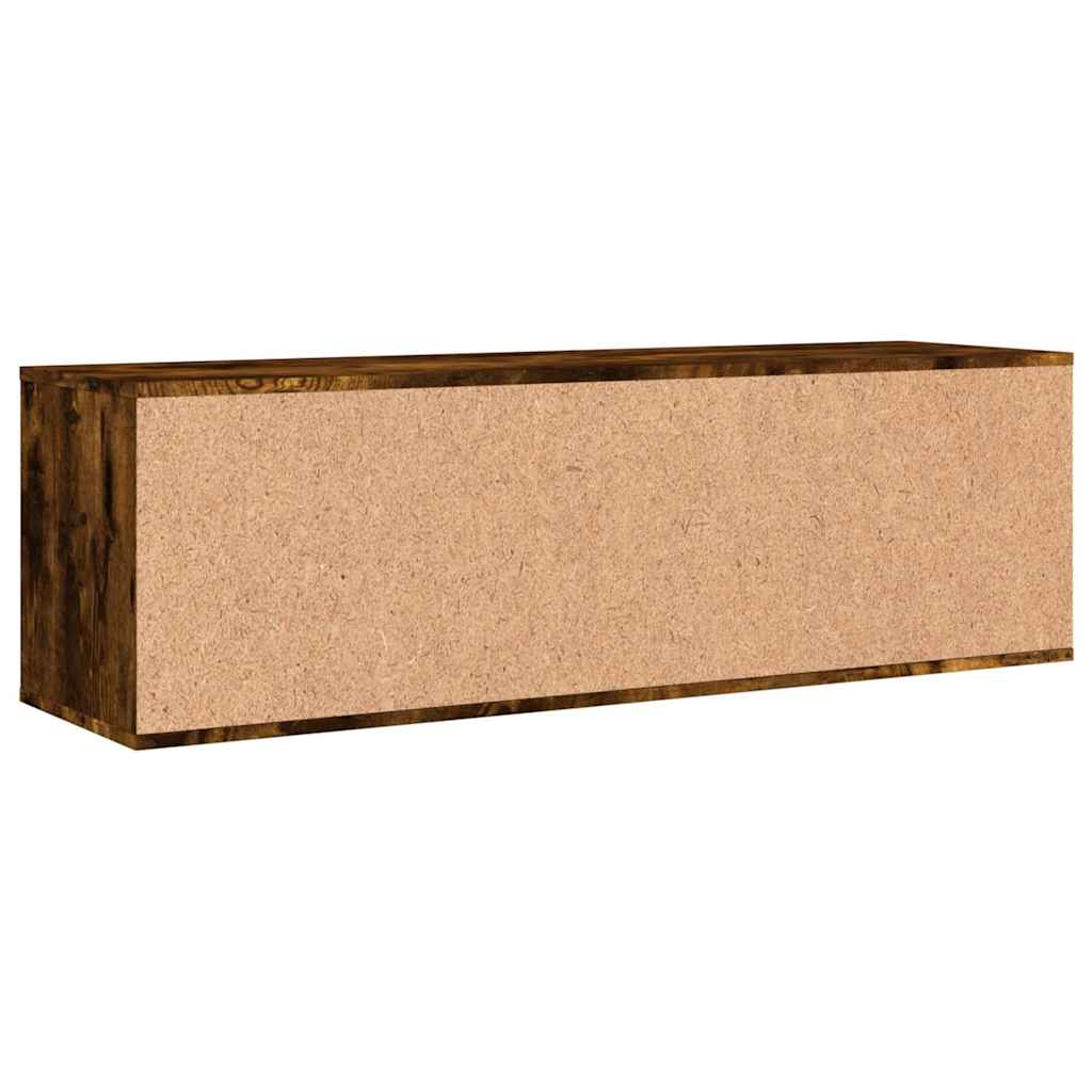 vidaXL TV Cabinet Smoked Oak 120x34x37 cm Engineered Wood 6