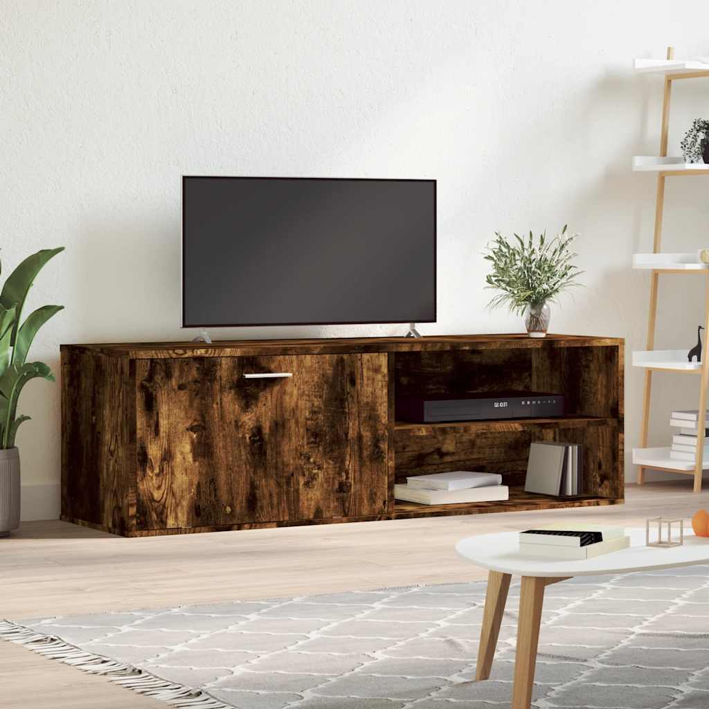 vidaXL TV Cabinet Smoked Oak 120x34x37 cm Engineered Wood 1